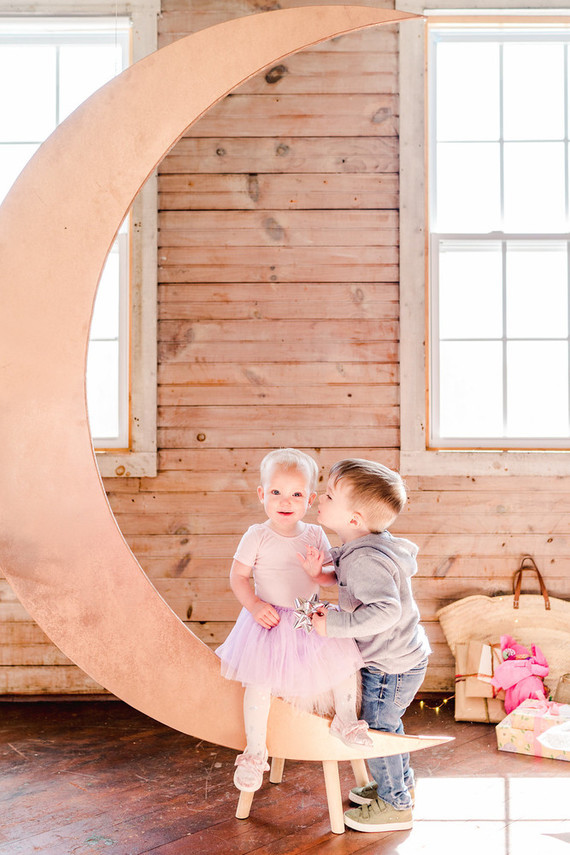 Feminine moon & stars baby shower on 100 Layer Cakelet Inspiration