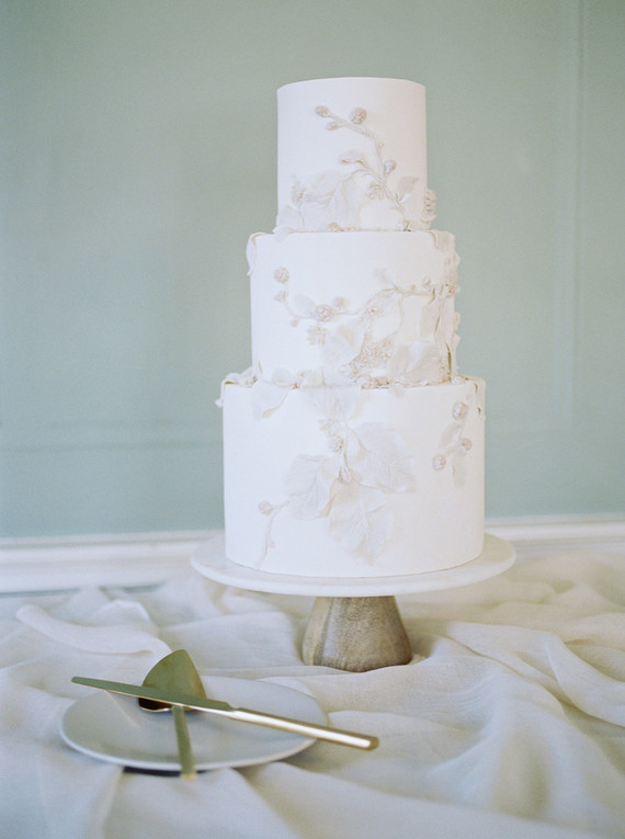 white floral wedding cake