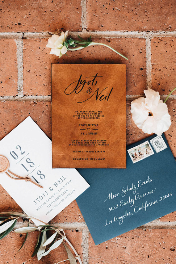 Leather wedding details