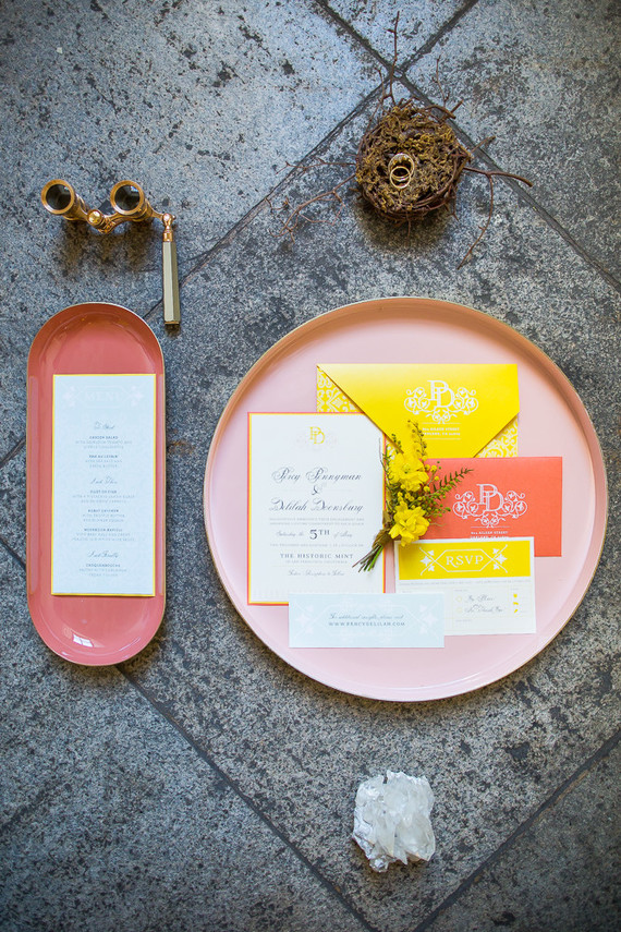 Whimsical Wes Anderson wedding ideas at the San Francisco Mint Inspiration