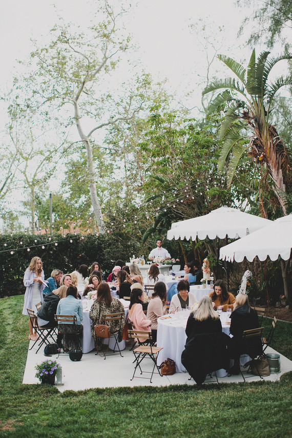 Parisian backyard baby shower