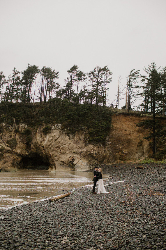 Forest and ocean newlywed shoot