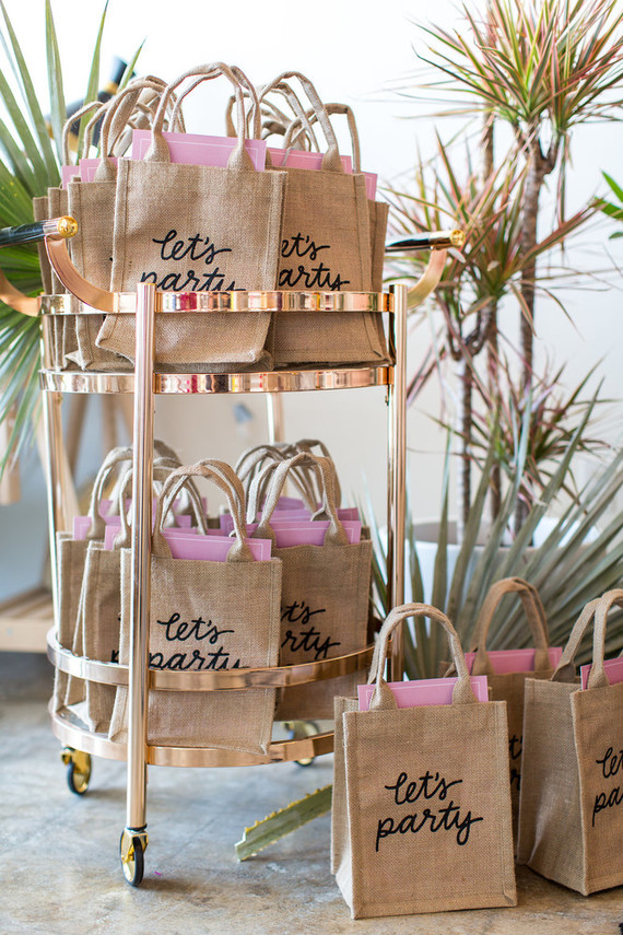 Burlap bag favors