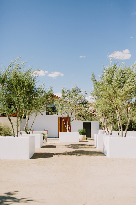 Rustic Joshua Tree wedding with a pink floral dress