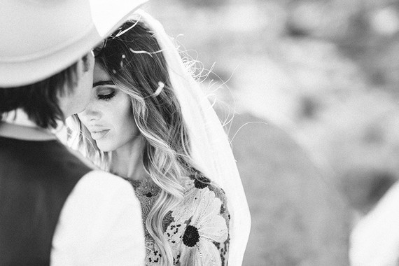 Rustic Joshua Tree wedding with a pink floral dress