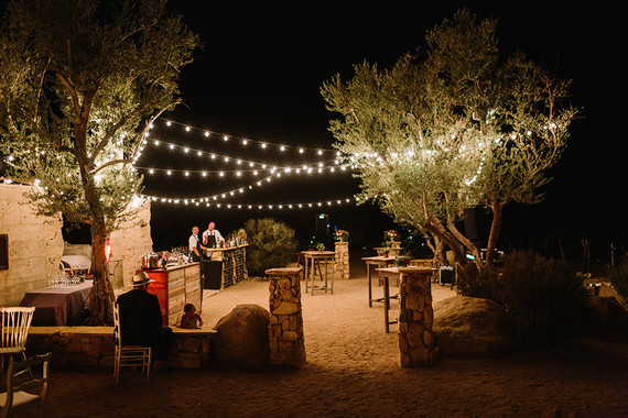 Rustic Joshua Tree wedding with a pink floral dress