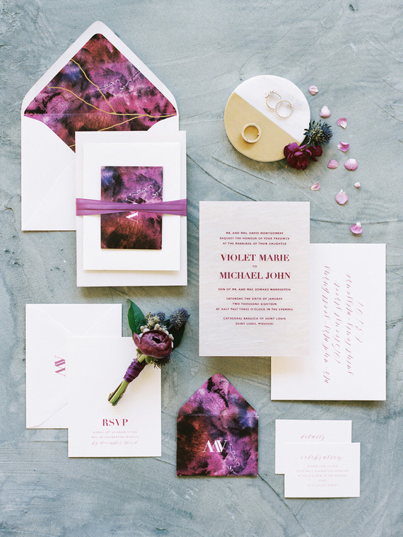 Modern ultraviolet wedding inspiration Inspiration
