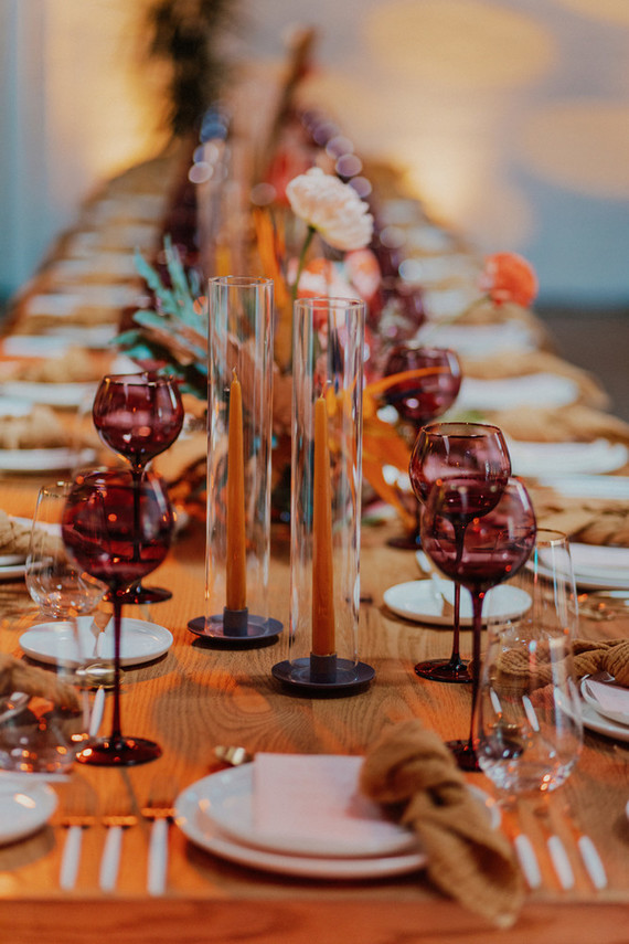 Artful hip earth-tone wedding at Office Party in LA