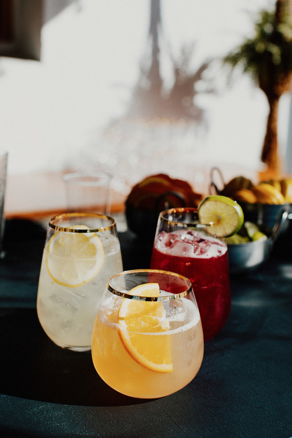 Artful hip earth-tone wedding at Office Party in LA