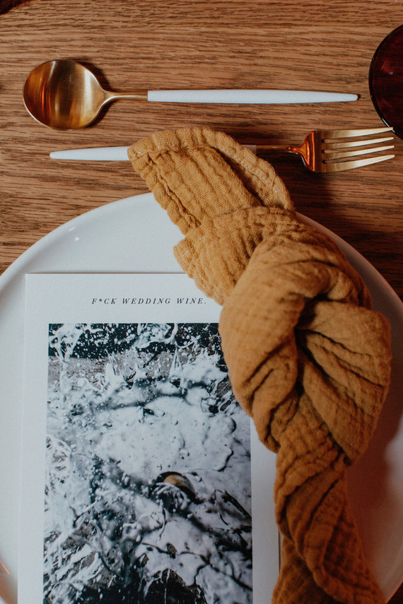Artful hip earth-tone wedding at Office Party in LA