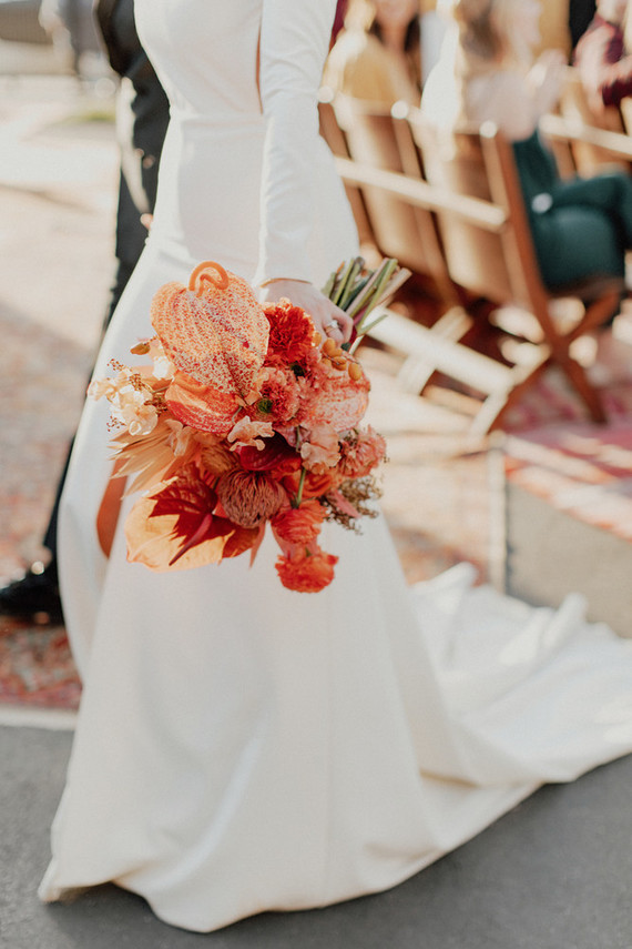 Artful hip earth-tone wedding at Office Party in LA