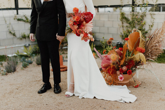 Artful hip earth-tone wedding at Office Party in LA