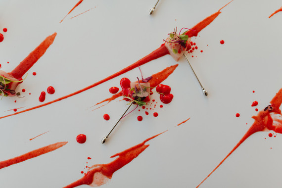 Artful hip earth-tone wedding at Office Party in LA Inspiration
