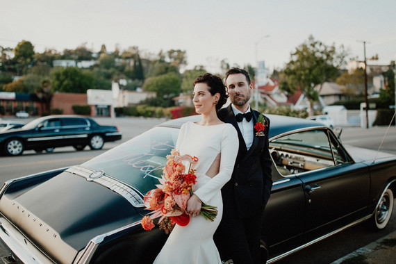 Artful hip earth-tone wedding at Office Party in LA