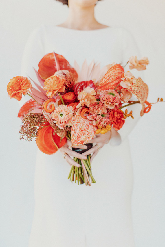 Artful hip earth-tone wedding at Office Party in LA