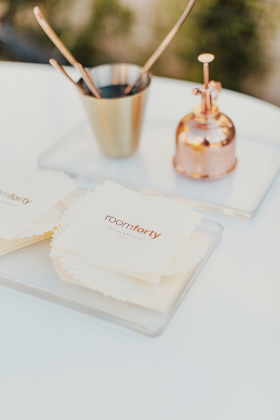 Artful hip earth-tone wedding at Office Party in LA