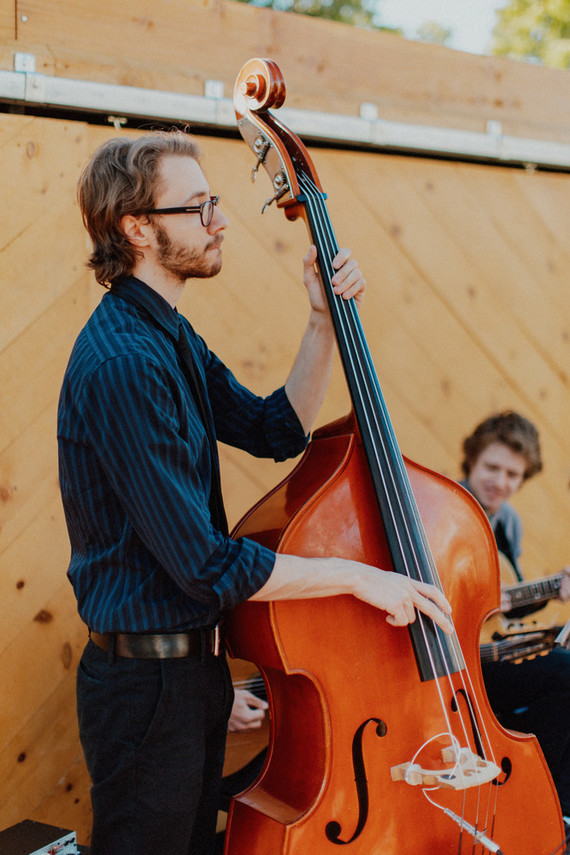 Artful hip earth-tone wedding at Office Party in LA