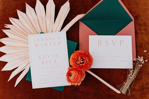 Artful hip earth-tone wedding at Office Party in LA