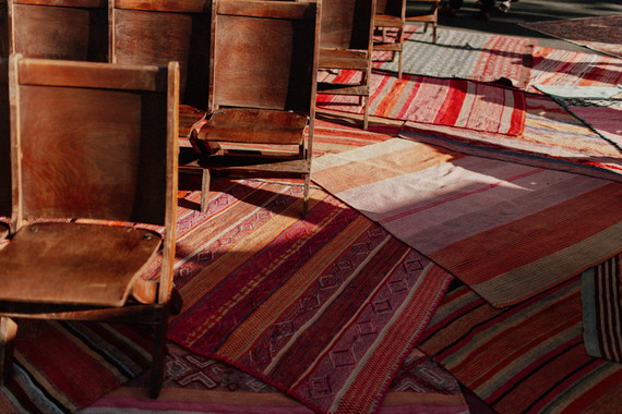 Artful hip earth-tone wedding at Office Party in LA