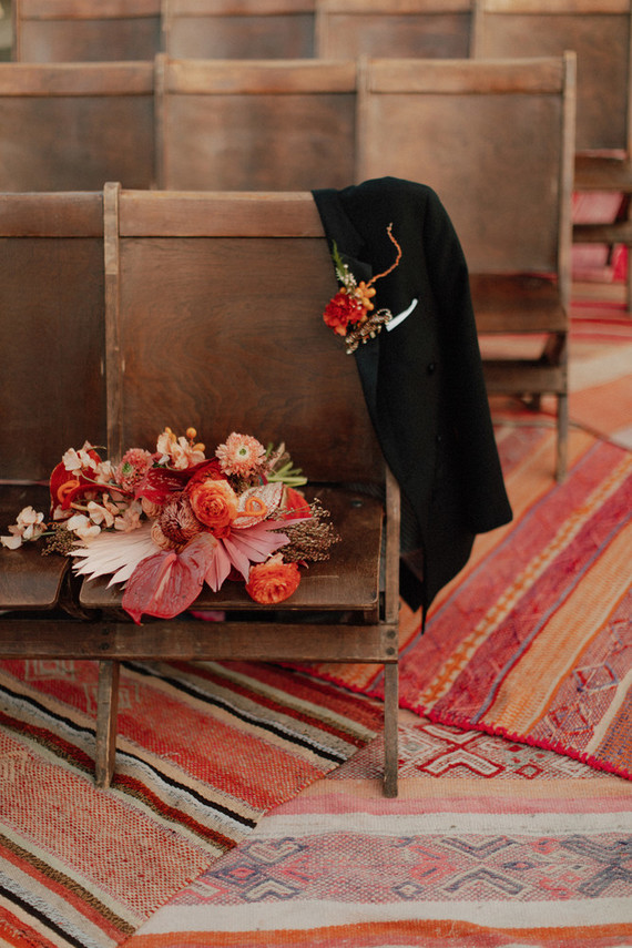 Artful hip earth-tone wedding at Office Party in LA