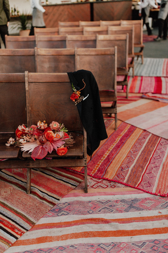 Artful hip earth-tone wedding at Office Party in LA