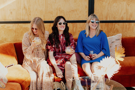 Artful hip earth-tone wedding at Office Party in LA