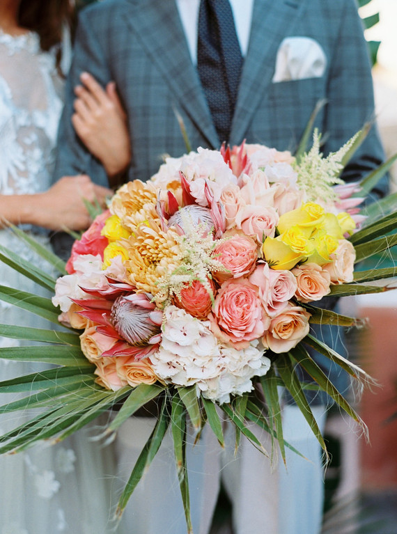 Peony inspired pastel wedding ideas in Santorini Inspiration