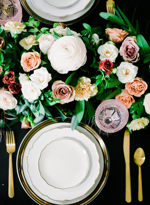 Black and mauve wedding inspiration at Slate Event Space in St Louis Inspiration