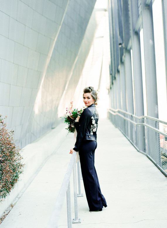 Black and mauve wedding inspiration at Slate Event Space in St Louis