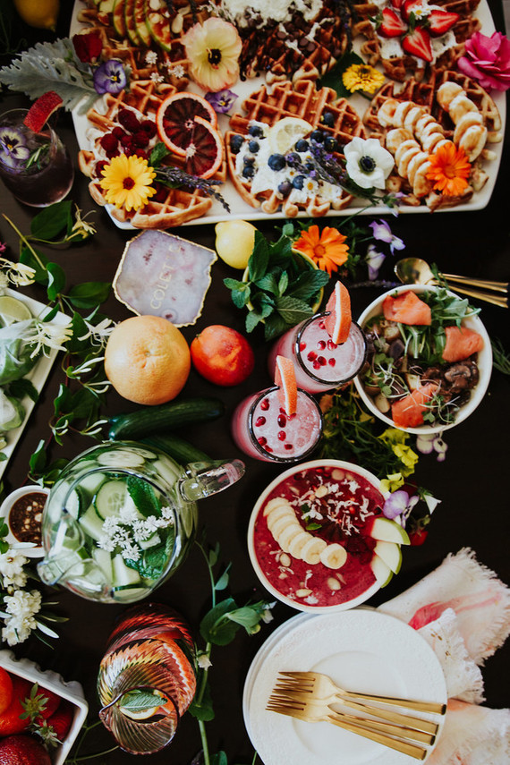 Bright floral bridesmaid brunch ideas