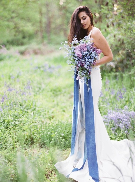 Purple lilac bridal bouquet