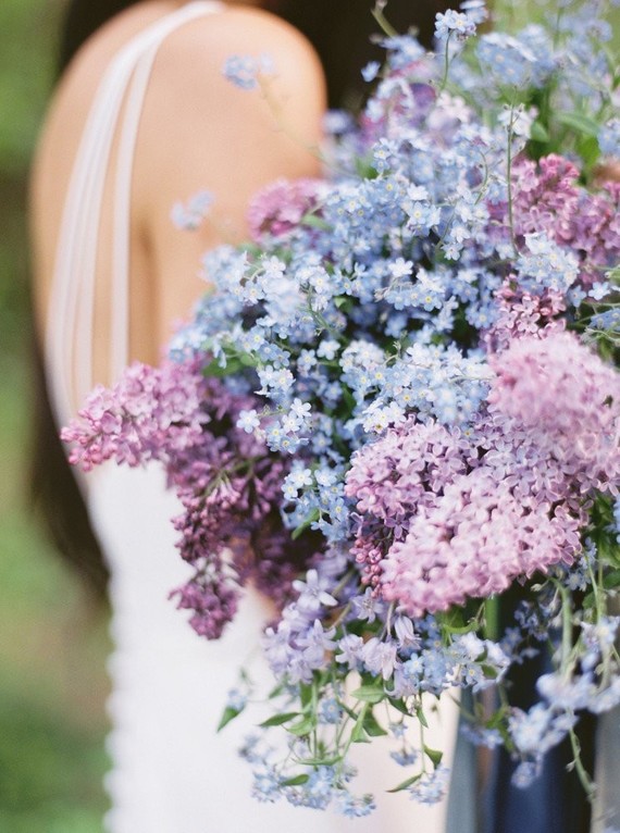 Purple lilac bridal bouquet