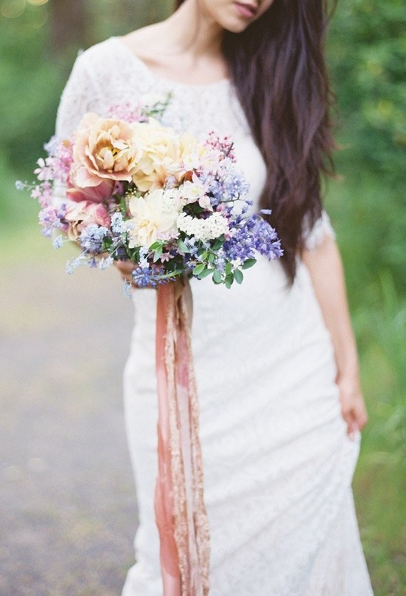 Pastel summer bridal bouquet
