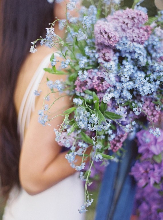 Purple lilac bridal bouquet