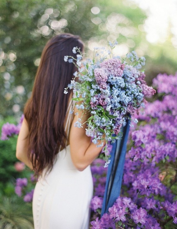 Purple lilac bridal bouquet
