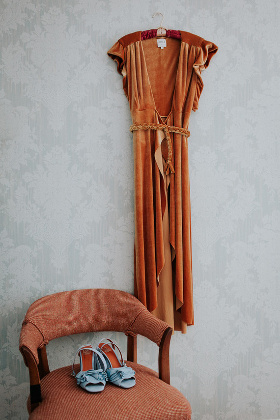 Ochre reception dress Inspiration
