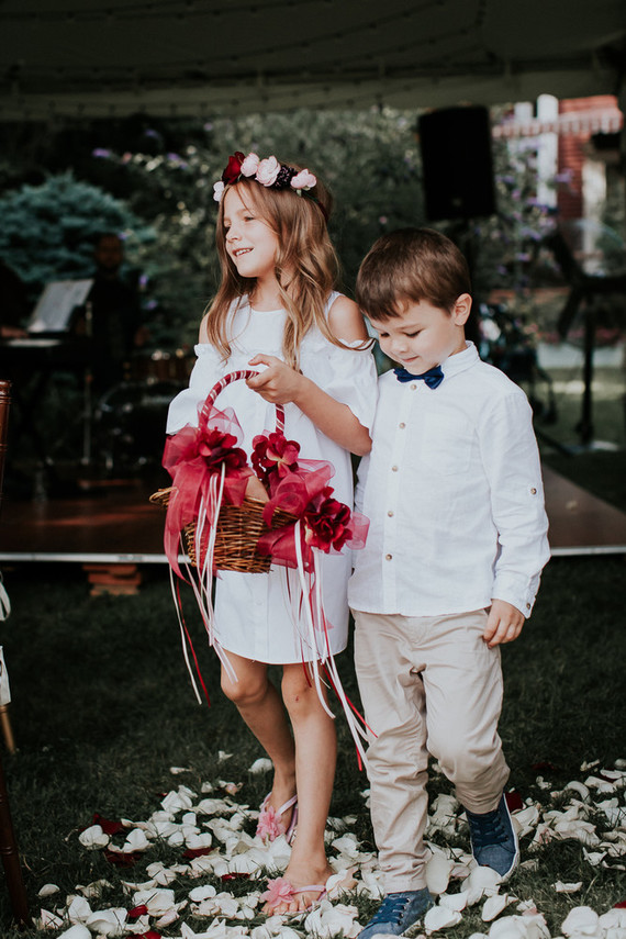 Colorful floral backyard summer wedding in Connecticut