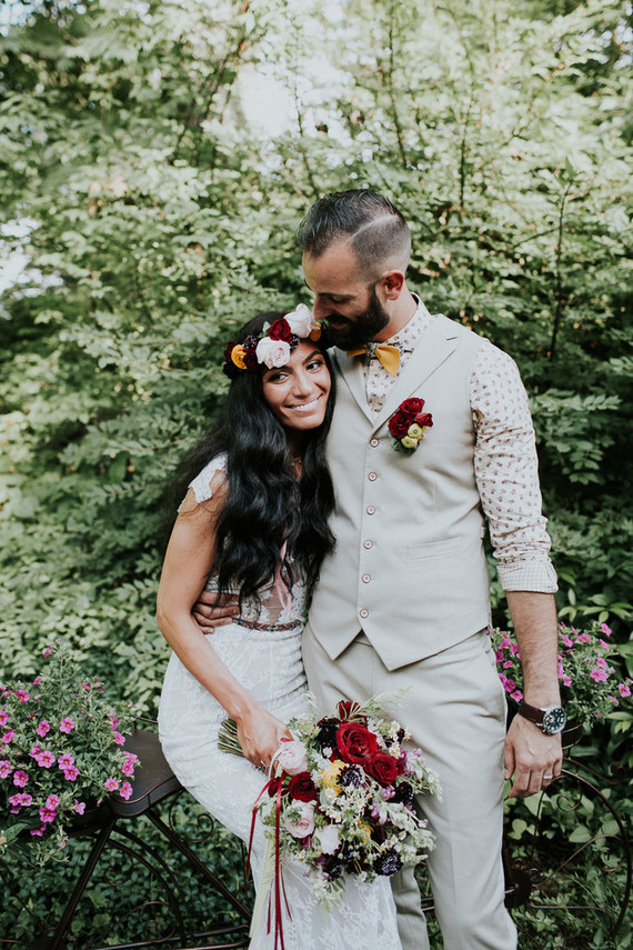 Colorful floral backyard summer wedding in Connecticut Inspiration