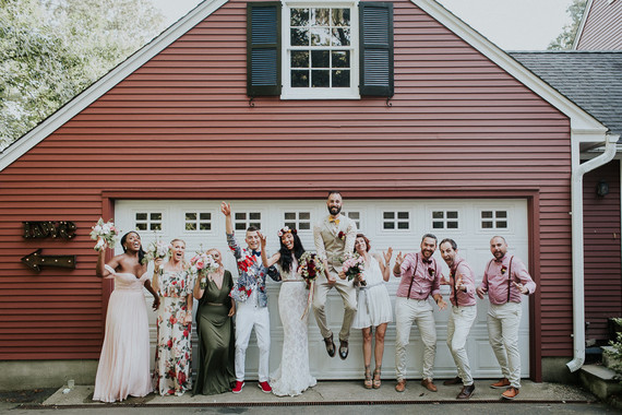 Colorful floral backyard summer wedding in Connecticut