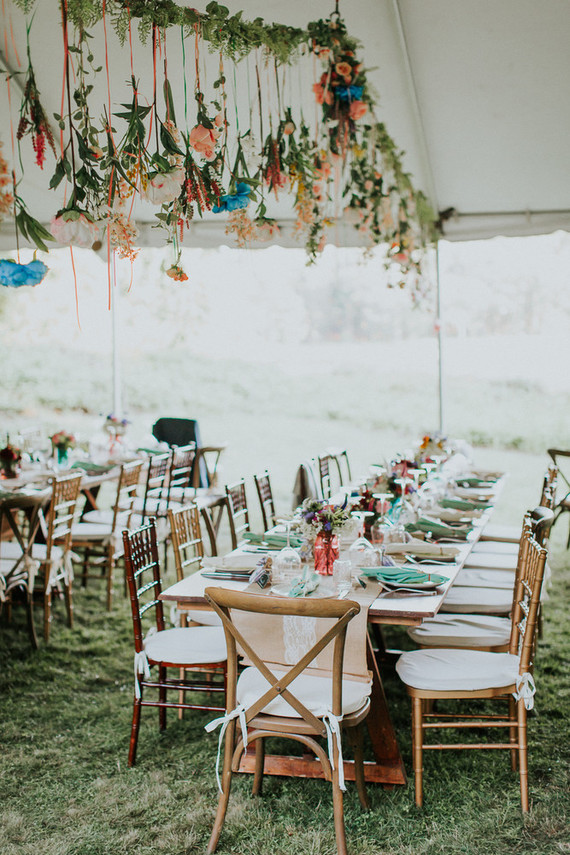 Colorful floral backyard summer wedding in Connecticut