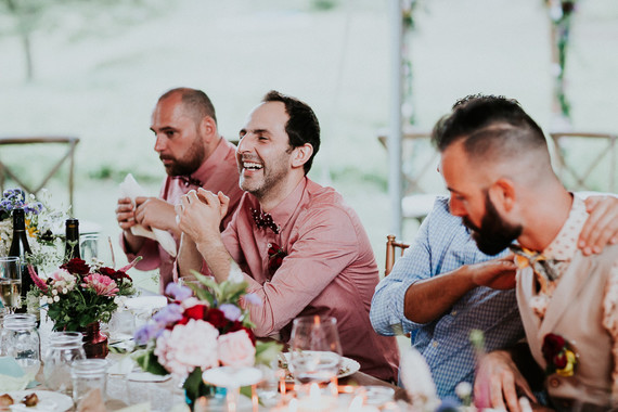 Colorful floral backyard summer wedding in Connecticut