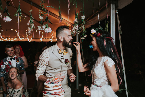 Colorful floral backyard summer wedding in Connecticut