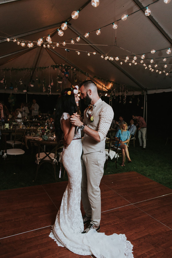 Colorful floral backyard summer wedding in Connecticut