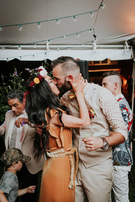 Colorful floral backyard summer wedding in Connecticut