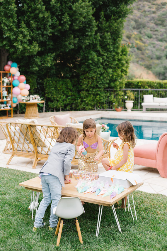 Mermaid backyard birthday party by Beijos Events