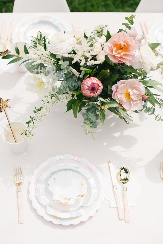 Mermaid backyard birthday party by Beijos Events Inspiration