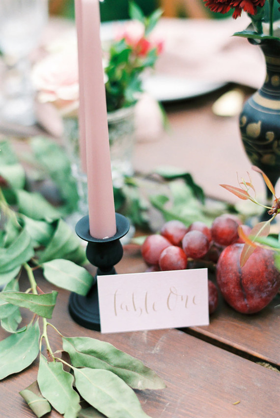 Calligraphy table numbers
