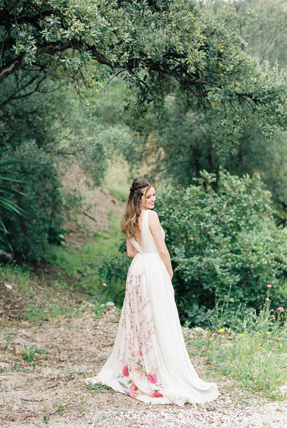 Floral wedding gown