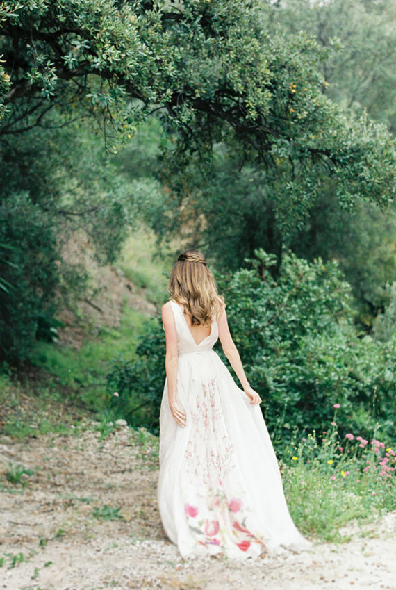 Floral wedding gown
