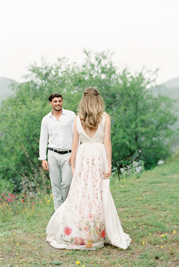Floral wedding gown